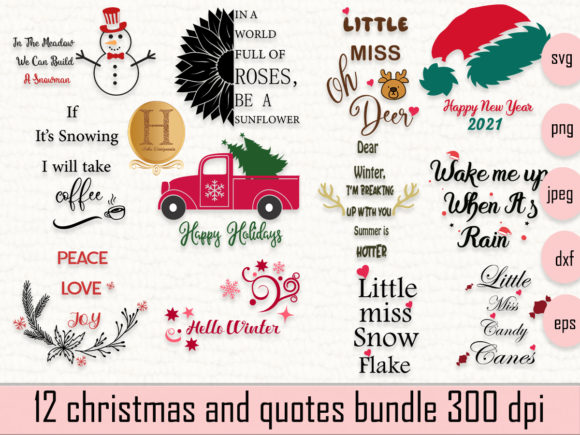 Download 12 Christmas Svg Bundle and Quotes - Premium Resources