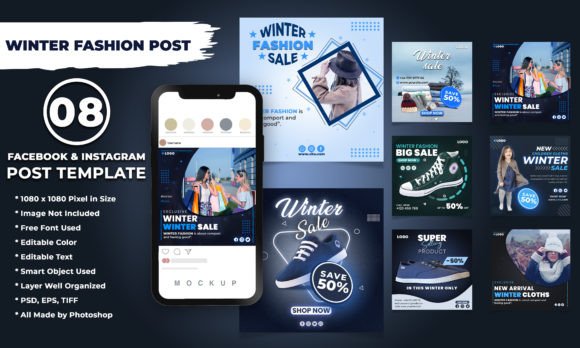 Download Winter Fashion Sale Post Template Bundle - Template bundle Collection