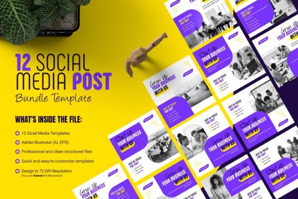 Download Social Media Cover Post Template Bundle - Template bundle Collection