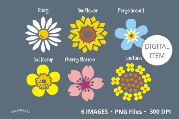 Download Cute Decorative Flowers Png Clipart Set - Decorative flowers Collection