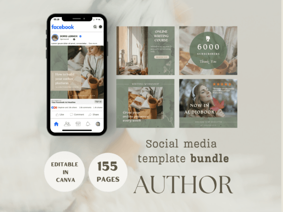 Download Author Social Media Template Bundle - Template bundle Collection