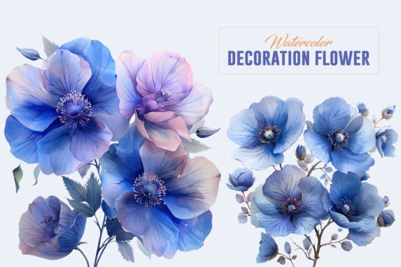 Download Watercolor Decorative Flowers - Decorative flowers Collection