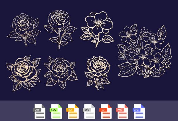 Download Laser Cut Decorative Flowers Rose SVG - Decorative flowers Collection