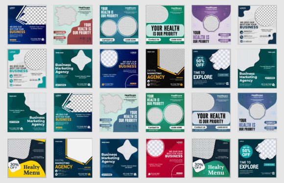 Download Social Media Post Design Template Bundle - Template bundle Collection